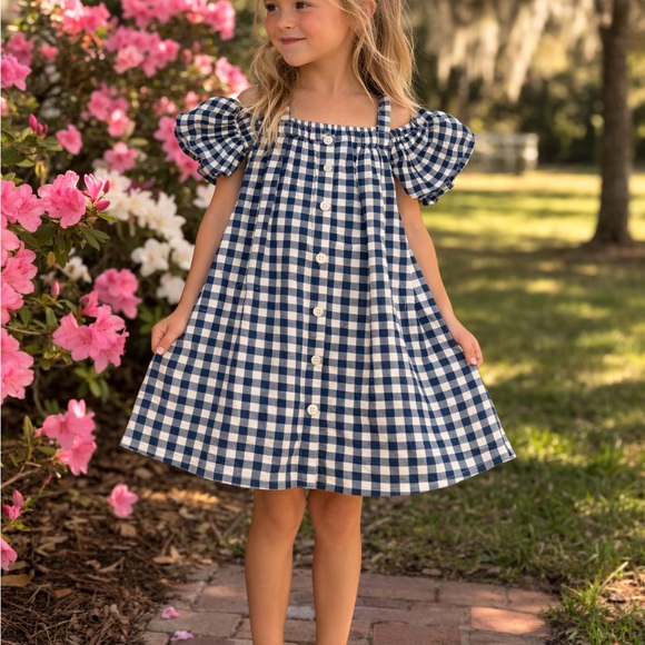 Tucker + Tate Other - Tucker + Tate Blue and White Gingham Cotton Girls Dress Size 4 Spring
